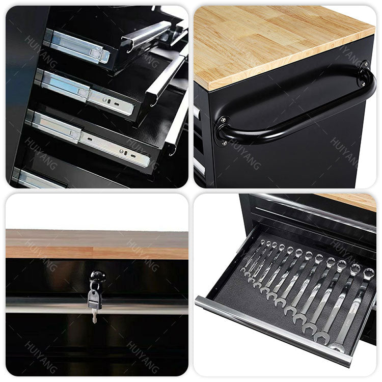 workbench stainless steel trolley drawer metal storage box garage work bench heavy duty workshop roller  tool cabinet