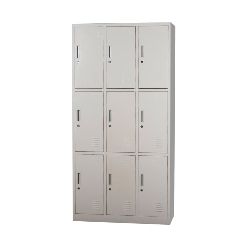 Office Furniture 9 Compartment Steel Locker Cabinet Wardrobe Staff Dormitory Cabinet