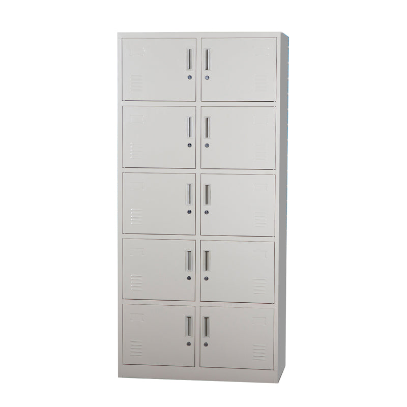 Office Furniture 10 Compartment Steel Locker Cabinet Wardrobe Staff Dormitory Cabinet