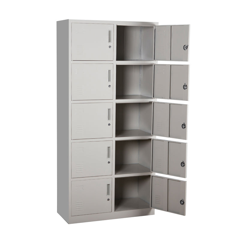 Office Furniture 10 Compartment Steel Locker Cabinet Wardrobe Staff Dormitory Cabinet