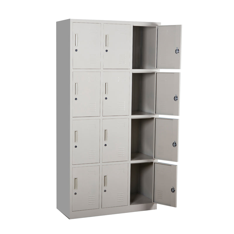 Office Furniture 12 Compartment Steel Locker Cabinet Wardrobe Staff Dormitory Cabinet