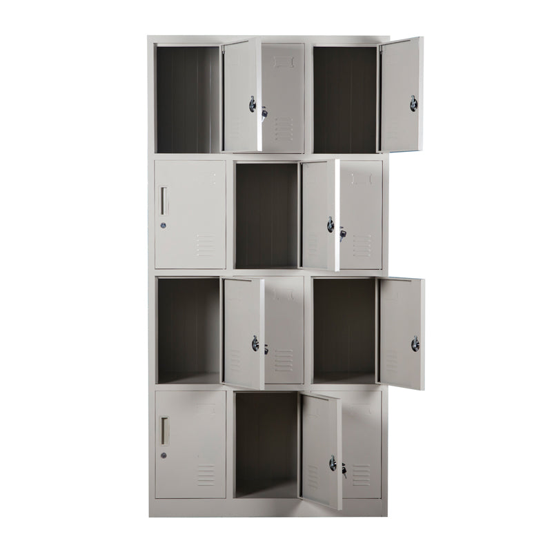 Office Furniture 12 Compartment Steel Locker Cabinet Wardrobe Staff Dormitory Cabinet