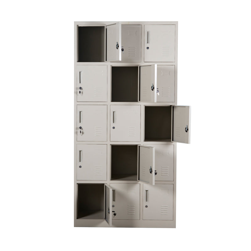 Office Furniture 15 Compartment Steel Locker Cabinet Wardrobe Staff Dormitory Cabinet