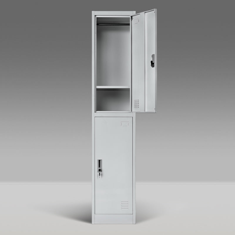 Single Locker Metal Wardrobe with 2 Doors Steel Cabinet Vertical Locker With Drawer