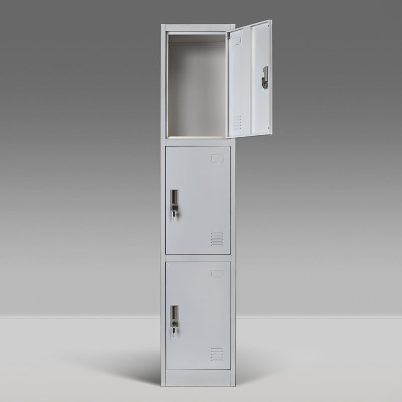 Single Locker Metal Wardrobe with 3 Doors Steel Cabinet Vertical Locker With Drawer