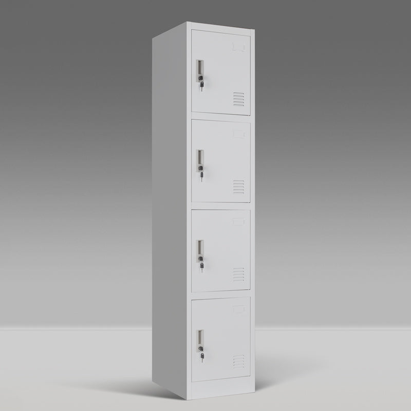 Single Locker Metal Wardrobe with 4 Doors Steel Cabinet Vertical Locker With Drawer