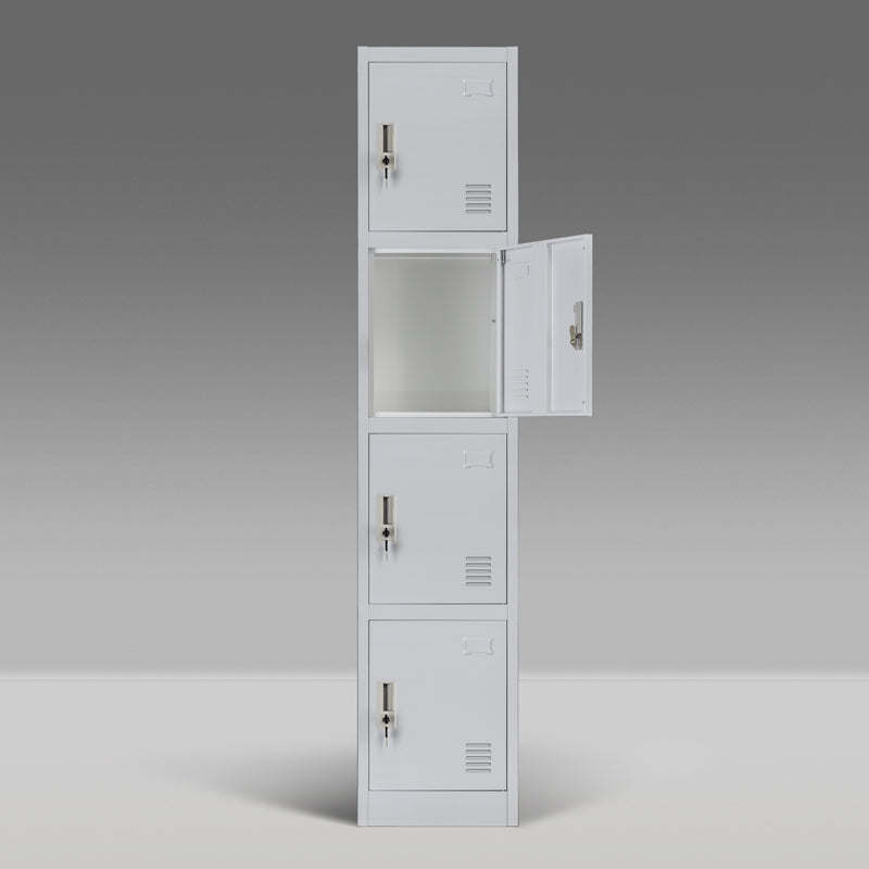 Single Locker Metal Wardrobe with 4 Doors Steel Cabinet Vertical Locker With Drawer