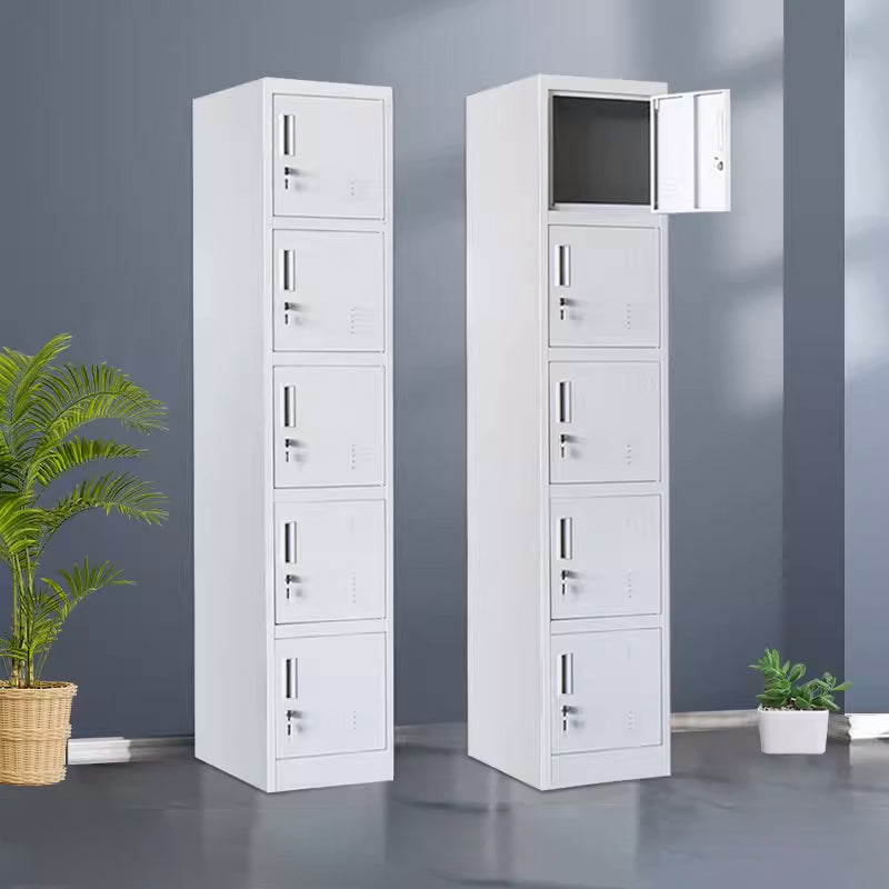 Single Locker Metal Wardrobe with five Doors Steel Cabinet Vertical Locker With Drawer