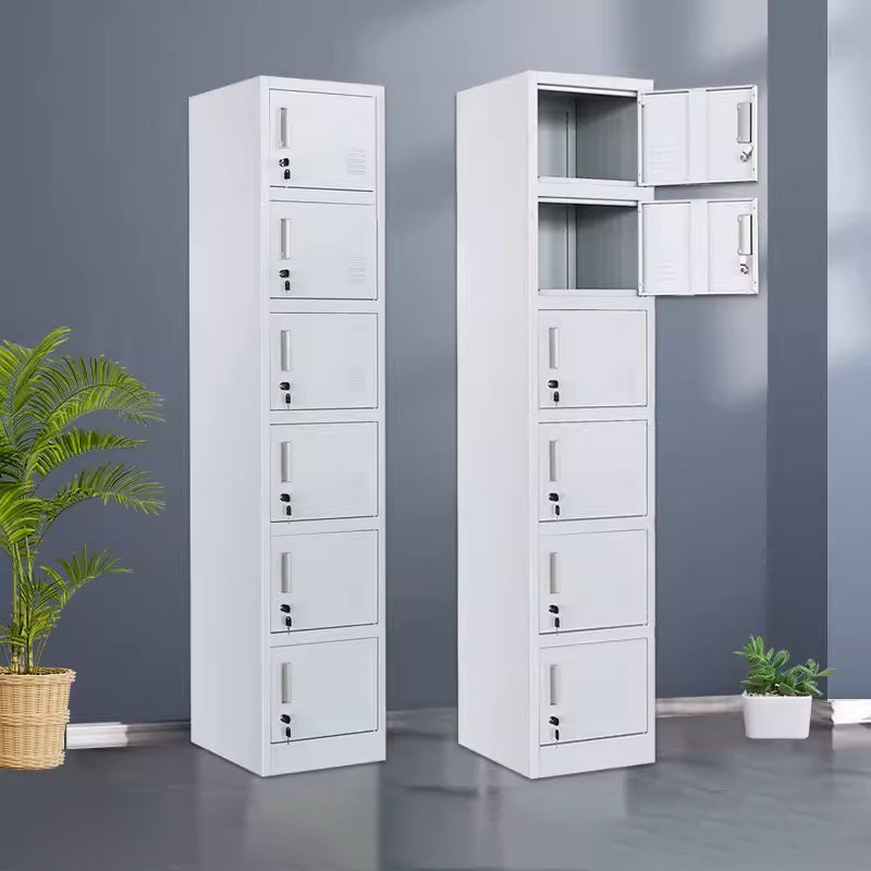 Single Locker Metal Wardrobe with six Doors Steel Cabinet Vertical Locker With Drawer