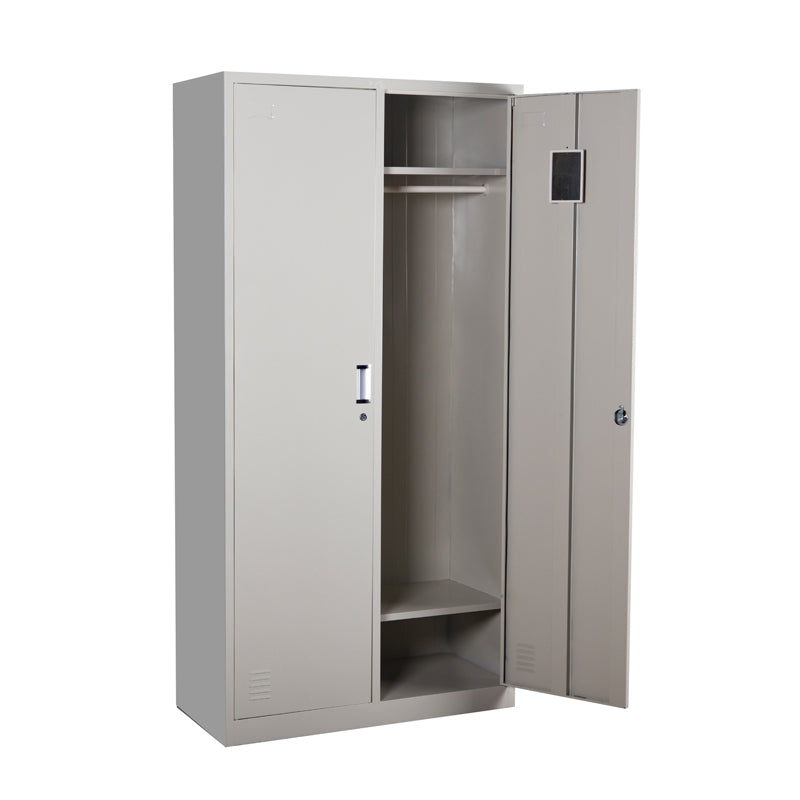 Competitive Price Metal Locker With 2 Doors Black And Gray Metal Structure For Wardrobe