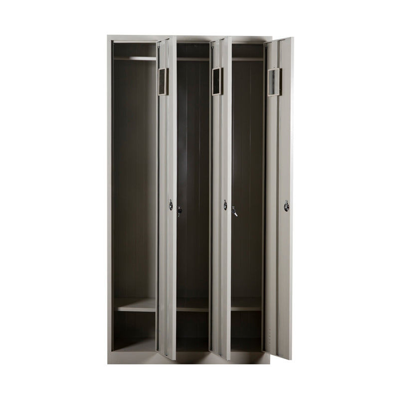 Cost-effective steel wardrobe metal three-door locker, high quality bedroom furniture cabinet metal cabinet