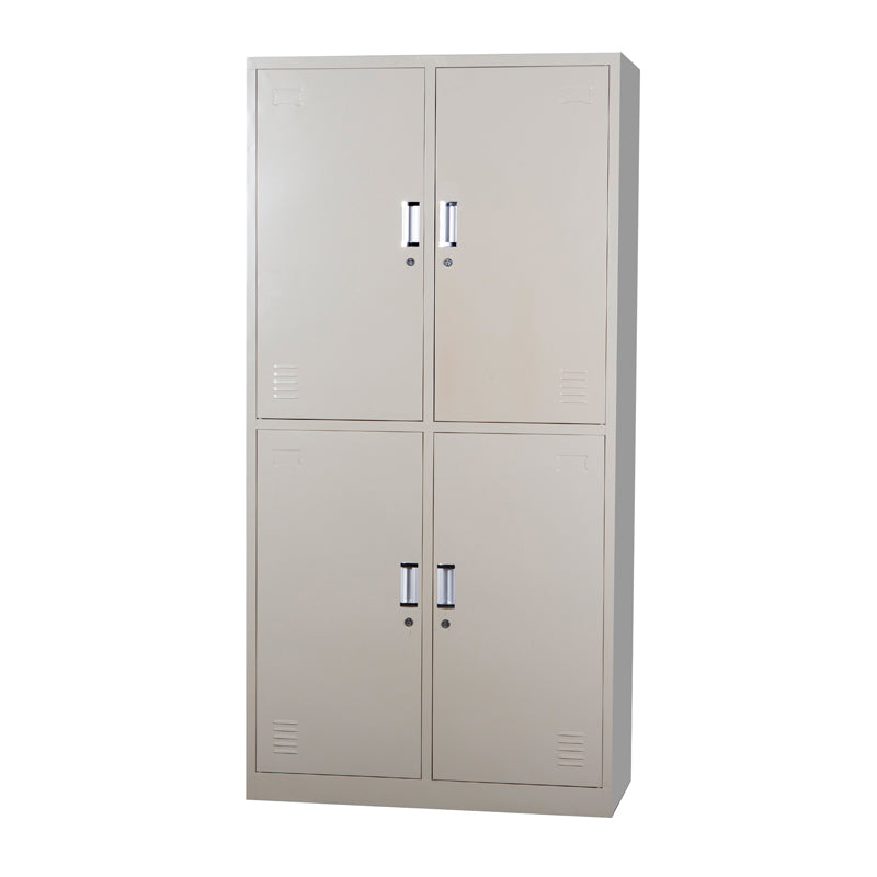 Cost-effective steel wardrobe metal four-door locker, high quality bedroom furniture cabinet metal cabinet