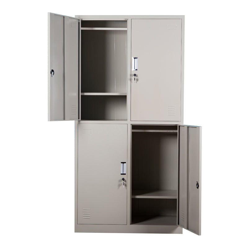 Cost-effective steel wardrobe metal four-door locker, high quality bedroom furniture cabinet metal cabinet