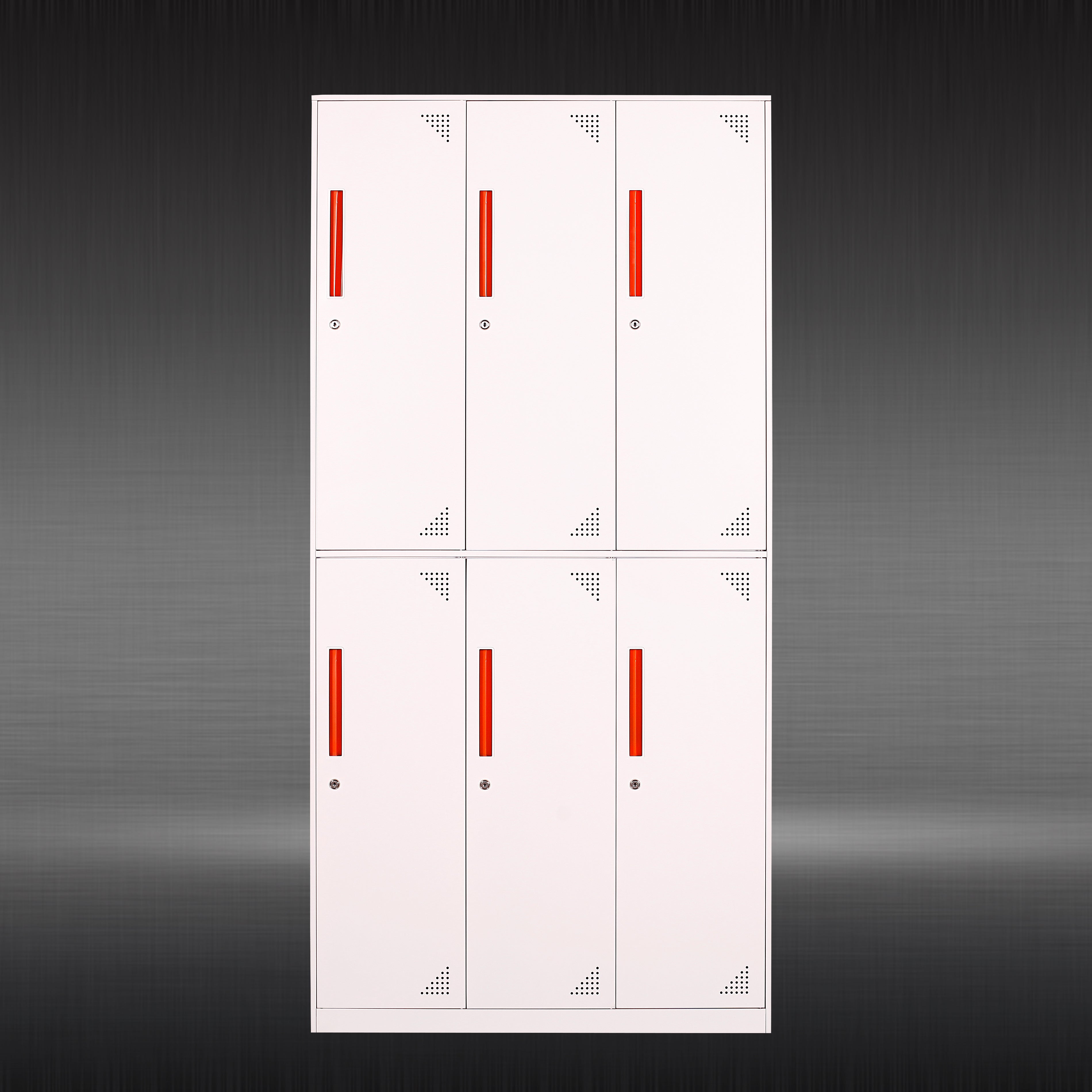 Competitive Price Metal Locker With 6 Doors White And Gray Metal Structure For Wardrobe