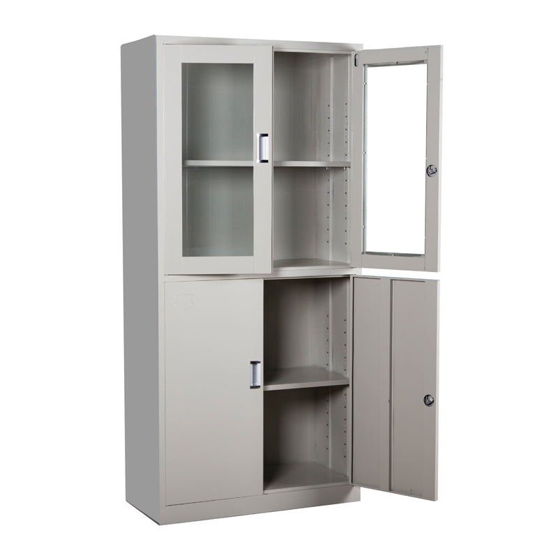 Wholesale Office Furniture Steel File Storage Cabinet With 2 Glass Doors Metal Filing Cabinet