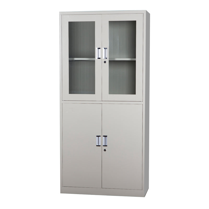 Wholesale Office Furniture Steel File Storage Cabinet With 2 Glass Doors Metal Filing Cabinet